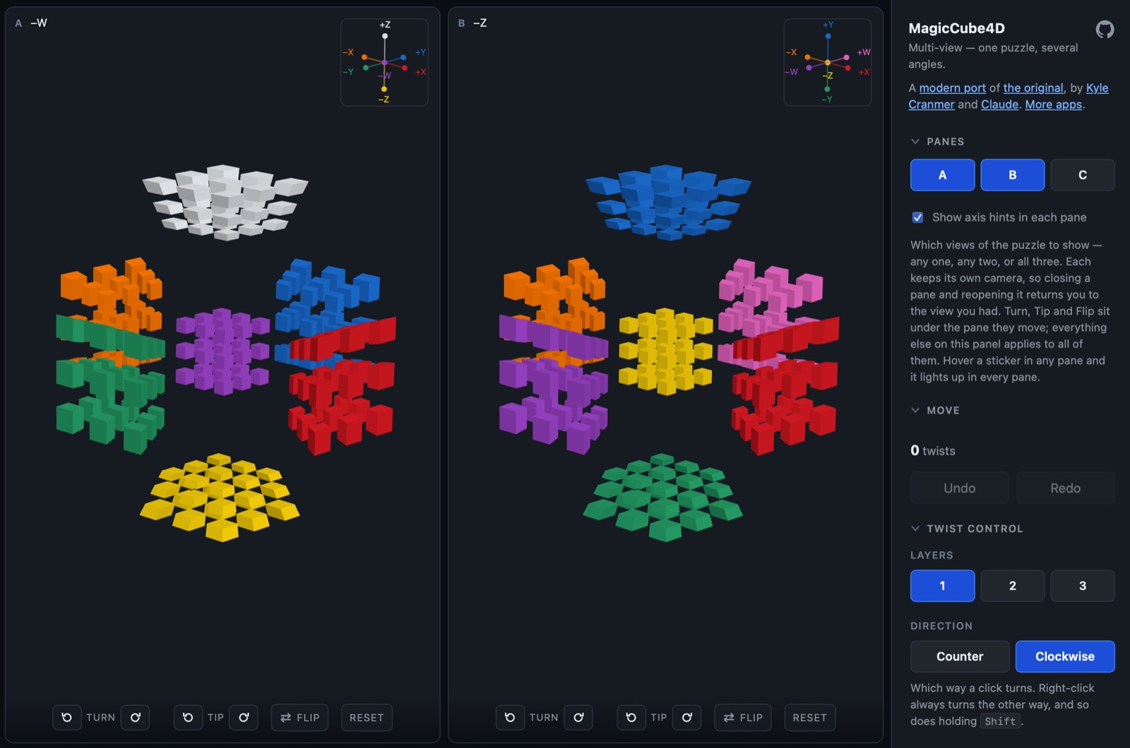 The new cube4d web app